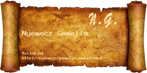 Nyemecz Gemella névjegykártya